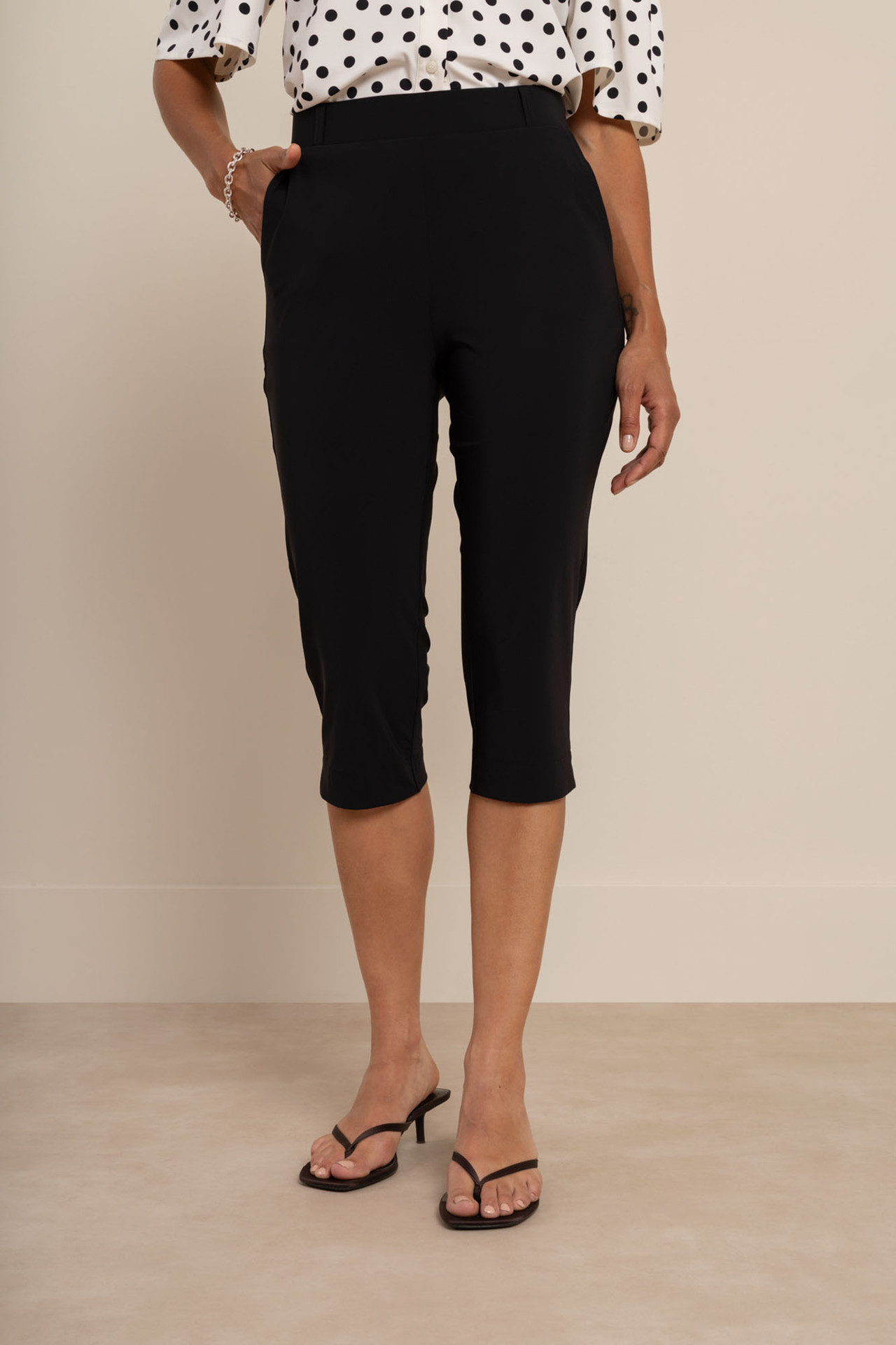 Studio Anneloes Hannelore Capri Trousers, zwarte capri-broek